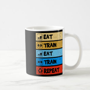 Taza De Café Come Entrenar Repetir Fuerza Deportes Gimnasio Div