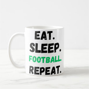 Taza De Café Come Fútbol Duerme Repite Lindo Come Fútbol Duerme