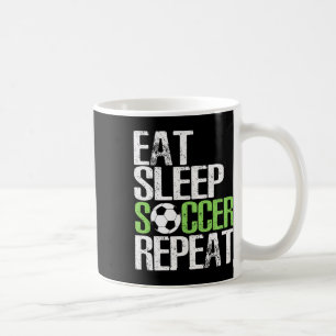 Taza De Café Come Fútbol Duerme Repite Regalo Genial Deporte Ju