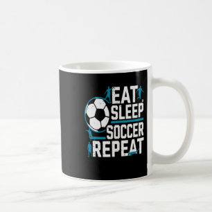 Taza De Café Come Fútbol Duerme Repite Rutina Diaria Juega 