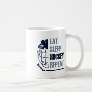 Taza De Café Come Hockey Dormir Repetir Máscara Divertida Pegat