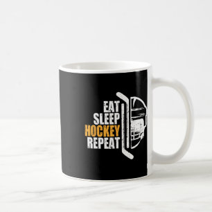 Taza De Café Come Hockey Duerme Navidad Repite Para Adolescente
