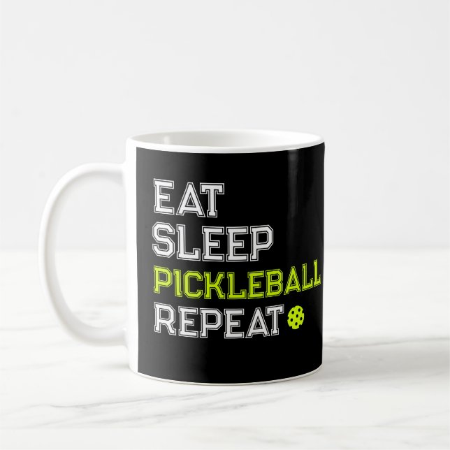 Taza De Café Come Repite Pickleball Divertido  (Izquierda)