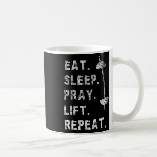 Taza De Café Come Rezar Levantar Repetir Camiseta de Gimnasio D