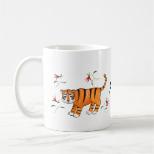Taza De Café Comedia Tiger Art enfrentó nombre personalizado d