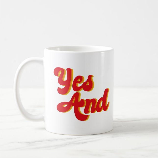 Taza De Café Comediante De Yes And Improv Comedy (Izquierda)
