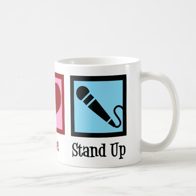Taza De Café Comediante Peace Love Stand Up Comedy Club (Derecha)