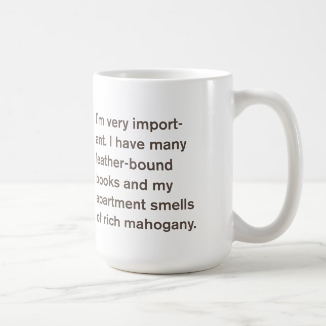 Taza De Café Comedy™ genérico/yo es muy importantes… (Derecha)