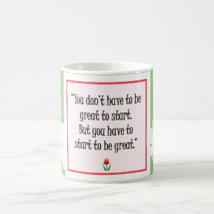 Taza De Café Comenzar a hacer cosas grandiosas - Mug Verde Moti
