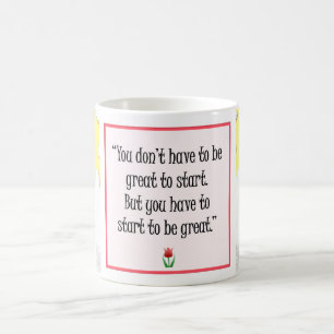 Taza De Café Comenzar a hacer grandes cosas - Mug Amarillo Moti