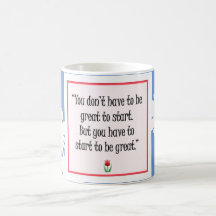 Comenzar a hacer grandes cosas - Mug azul motivaci