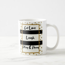 Taza De Café Comer amor reír rezar jugar al oro negro dota mug