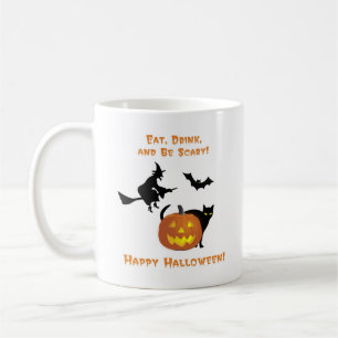 Taza De Café Comer, beber y tener miedo Halloween
