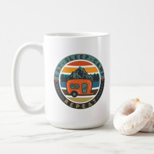 Taza De Café Comer campamento de sueño, repetir