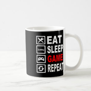 Taza De Café Comer Divertido Juego De Sueño Repetir Para Los Am
