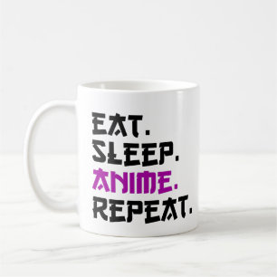 Taza De Café Comer Dormir Anime Repetir