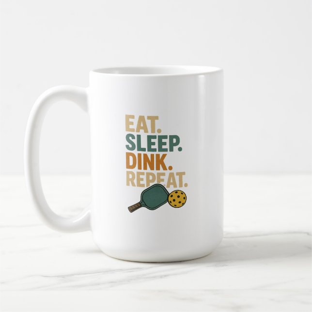 Taza De Café Comer. Dormir. Beber. Repetir.  (Izquierda)
