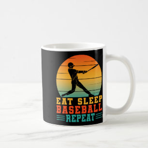 Taza De Café Comer dormir béisbol repetir jugador de béisbol la