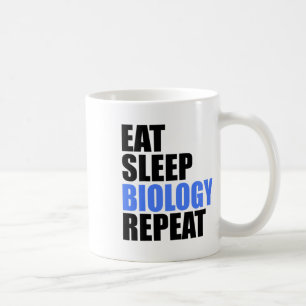 Taza De Café Comer Dormir Biología Repetir Biólogo Profesor Ens