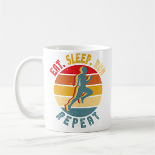 Taza De Café Comer Dormir Correr Repetir Carrera Corredor Para
