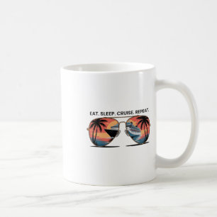 Taza De Café Comer Dormir Crucero Repetir Vacaciones Barco Océa
