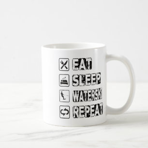 Taza De Café Comer Dormir Esquí Acuático Repetir Esquí Acuático