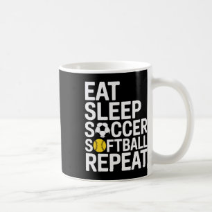Taza De Café Comer Dormir Fútbol Softll Repetir Jugadores de Fú