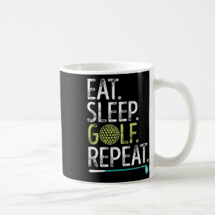 Taza De Café Comer Dormir Golf Repetir Golfista Divertido Hombr
