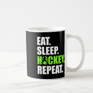 Taza De Café Comer Dormir Hockey Repetir Divertidos Jugadores d