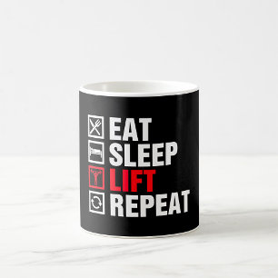 Taza De Café Comer Dormir Levantar Repetir