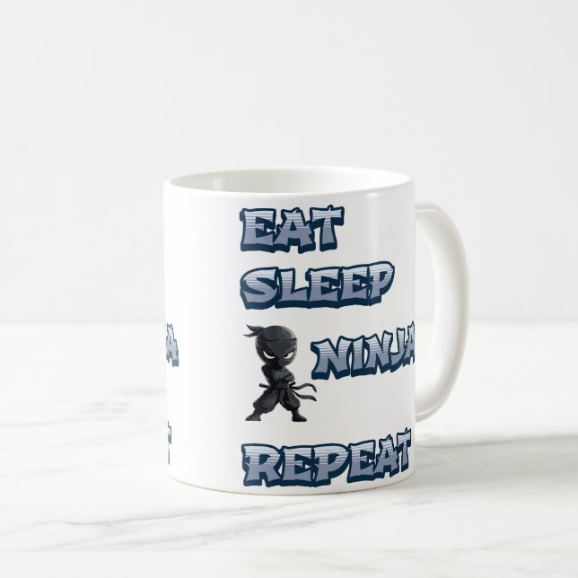 Taza De Café Comer, dormir, Ninja, repetir (Anverso derecho)