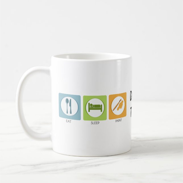 Taza De Café Comer Dormir Pintar (Izquierda)