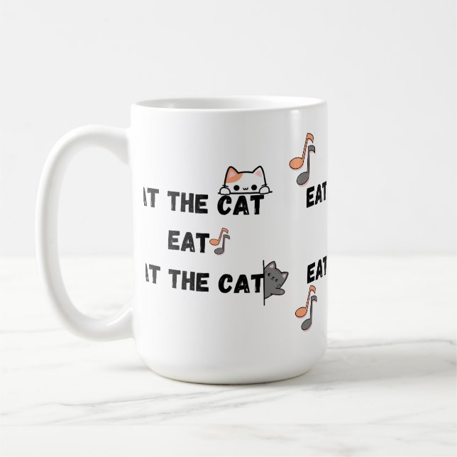 Taza De Café Comer el gato gracioso (Izquierda)