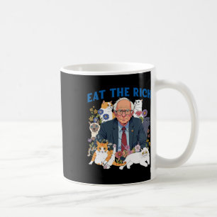 Taza De Café Comer El Rico Gato Floral Bernie Sanders Se Resist