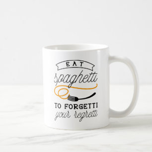 Taza De Café Comer Espaguetis