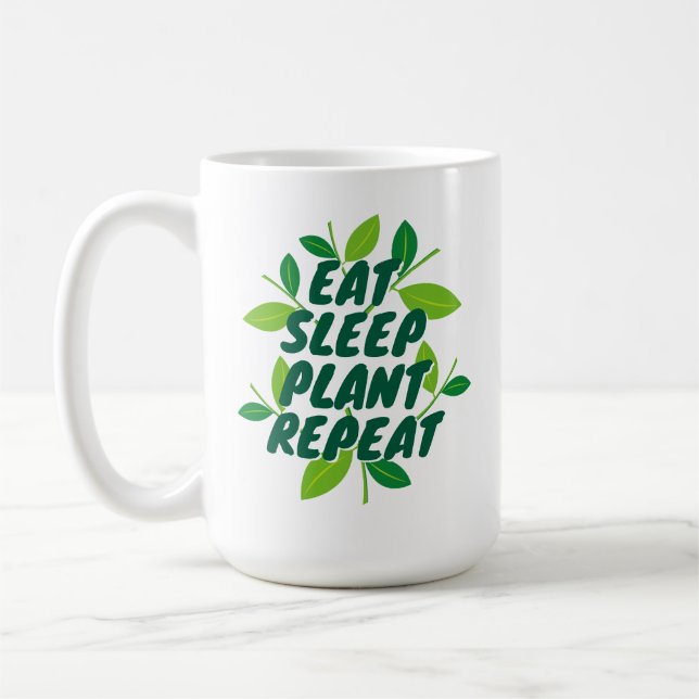 Taza De Café Comer la planta de sueño Repetir el regalo de tazó (Izquierda)