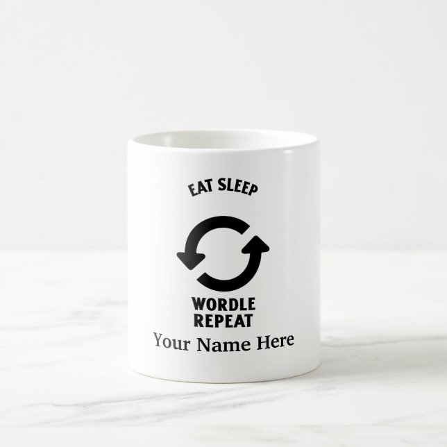 Taza De Café Comer la repetición del gusano de sueño (Centro)