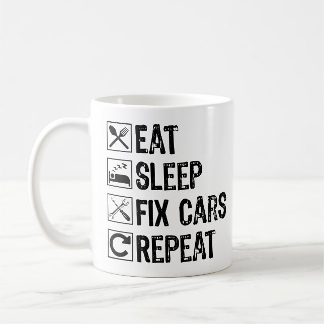 Taza De Café Comer los coches de reparación del sueño Repetició (Izquierda)