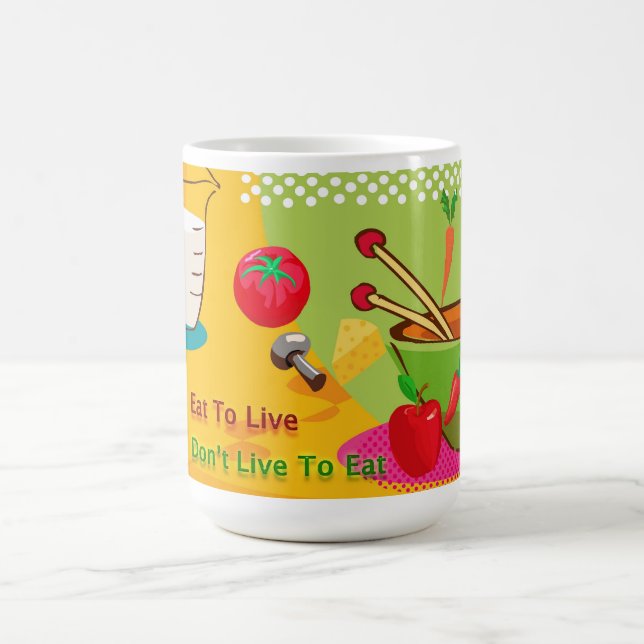 Taza De Café Comer para vivir pérdida de dieta y peso (Centro)