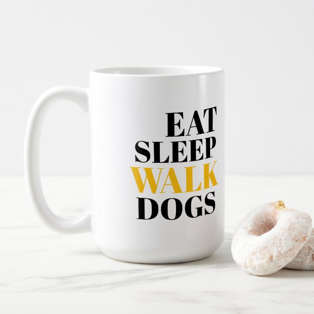 Taza De Café Comer perros de la caminata del sueño (Con donut)