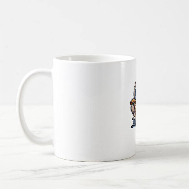 Taza De Café Comer pizza humorística, Kawaii Animal Lover (Izquierda)
