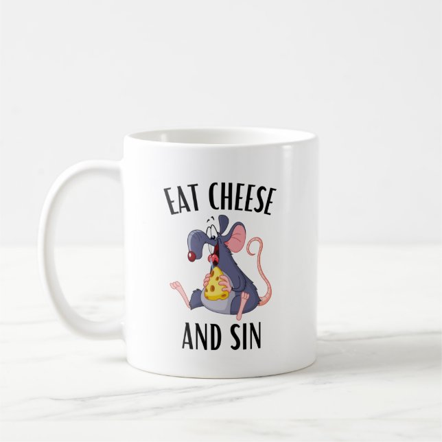 Taza De Café Comer queso y pecado (Izquierda)