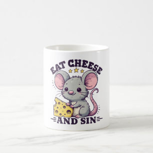 Taza De Café Comer Queso Y Pecar