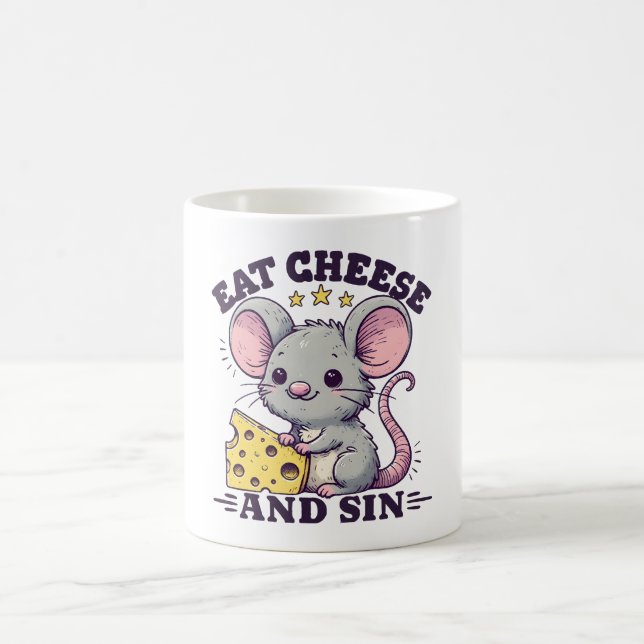 Taza De Café Comer Queso Y Pecar (Centro)