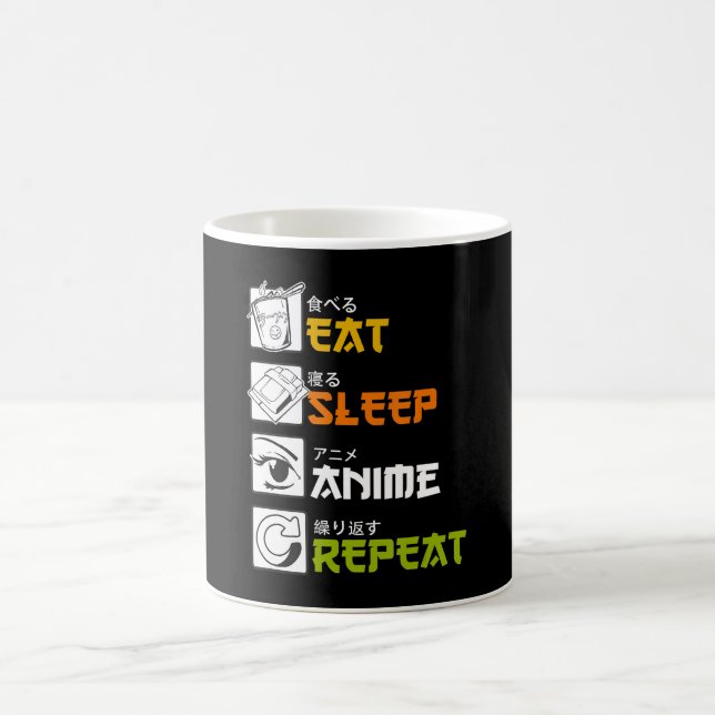 Taza De Café Comer Sleep Anime Repetir Idea de Regalo Cosplayer (Centro)