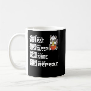Taza De Café Comer Sleep Anime Repetir Oso Comer Ramen Japonés