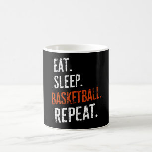 Taza De Café Comer Sleep Basketball Repetir Retro Vintage