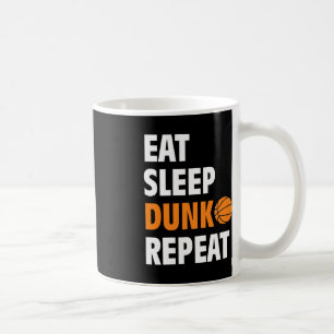 Taza De Café Comer Sleep Dunk Repetir Fun Baloncesto Bball