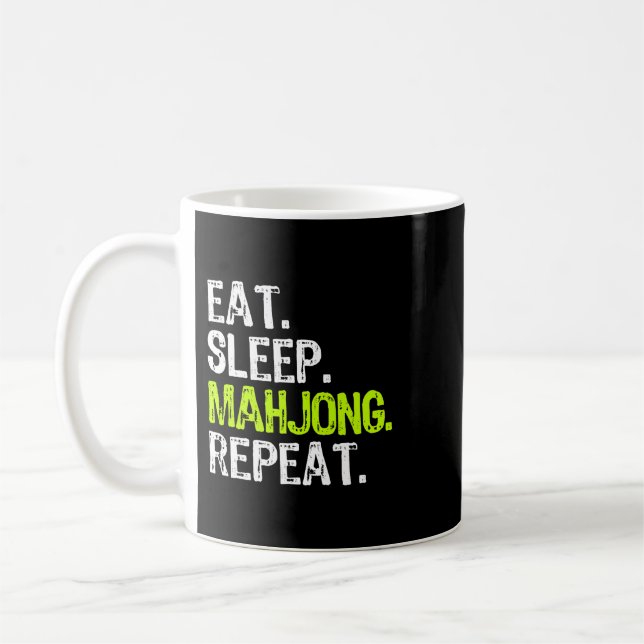 Taza De Café Comer Sleep Mahjong Repeat Player Funny (Izquierda)