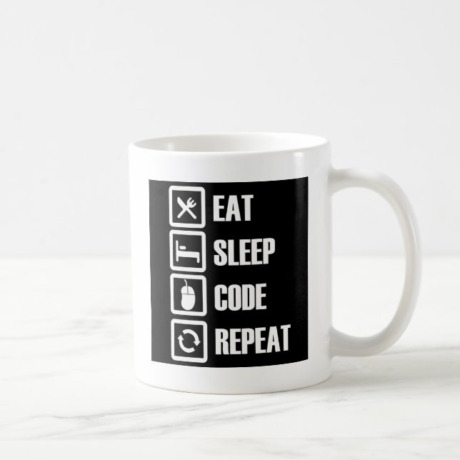 Taza De Café - comer-sueño-código-repetición (Derecha)
